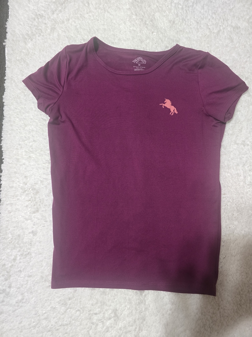 Thereabouts Girls Size 14 Unicorn Graphic T-Shirt Purple Short Sleeve